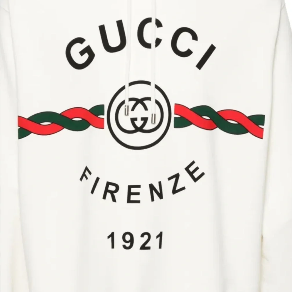Men's Gucci FIRENZE 1921 cotton hoodie interlocking G/web stripe size XXXL